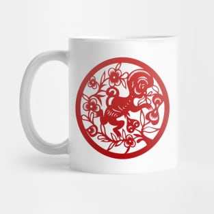 Chinese Zodiac Monkey in Red Mug